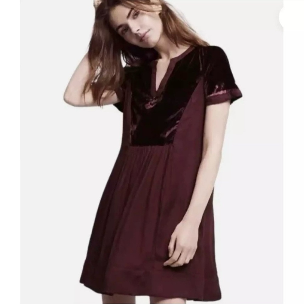Maeve Deep Burgundy Babydoll Dress